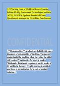 ATI Nursing Care of Children Review Module &NewLine;Edition 12&period;0 by Assessment Technologies Institute &NewLine;&lpar;ATI&rpar; &vert; 2025&sol;2026 Updated Proctored Exam &NewLine;Questions & Answers for First-Time Pass Success