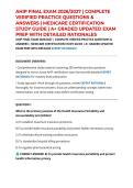 AHIP FINAL EXAM 2026&sol;2027 &vert; COMPLETE VERIFIED PRACTICE QUESTIONS & ANSWERS &vert; MEDICARE CERTIFICATION STUDY GUIDE &vert; A&plus; GRADED UPDATED EXAM PREP WITH DETAILED RATIONALES