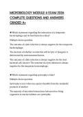MICROBIOLOGY MODULE 6 EXAM 2026&NewLine;COMPLETE QUESTIONS AND ANSWERS&NewLine;GRADED A&plus;