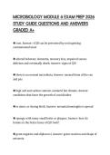 MICROBIOLOGY MODULE 6 EXAM PREP 2026&NewLine;STUDY GUIDE QUESTIONS AND ANSWERS&NewLine;GRADED A&plus;
