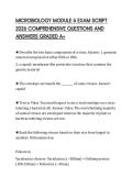 MICROBIOLOGY MODULE 6 EXAM SCRIPT&NewLine;2026 COMPREHENSIVE QUESTIONS AND&NewLine;ANSWERS GRADED A&plus;