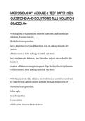 MICROBIOLOGY MODULE 6 TEST PAPER 2026&NewLine;QUESTIONS AND SOLUTIONS FULL SOLUTION&NewLine;GRADED A&plus;