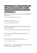MICROBIOLOGY STRAIGHTERLINE&NewLine;FINAL EXAM 2026 FINAL PAPER&NewLine;PRACTICE QUESTIONS ANSWERS&NewLine;ACCURATE A&plus;