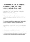 TEXAS STATE MORTUARY LAW EXAM 2026&NewLine;REVISION NOTES AND STRUCTURED&NewLine;MORTUARY LAW OVERVIEW GUIDE&NewLine;