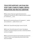 TEXAS STATE MORTUARY LAW EXAM 2026&NewLine;STUDY GUIDE COMPLETE FUNERAL SERVICE&NewLine;REGULATIONS AND PRACTICE QUESTIONS