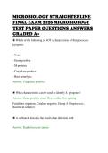 MICROBIOLOGY STRAIGHTERLINE&NewLine;FINAL EXAM 2026 MICROBIOLOGY&NewLine;TEST PAPER QUESTIONS ANSWERS&NewLine;GRADED A&plus;&NewLine;