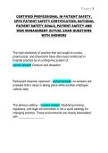 CPPS &lpar;Certified Professional in Patient Safety&rpar;Exam Complete Questions And Correct Answers&vert; updated