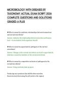 MICROBIOLOGY WITH DISEASES BY&NewLine;TAXONOMY ACTUAL EXAM SCRIPT 2026&NewLine;COMPLETE QUESTIONS AND SOLUTIONS&NewLine;GRADED A PLUS