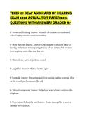 TEXES 181 DEAF AND HARD OF HEARING&NewLine;EXAM 2022 ACTUAL TEST PAPER 2026&NewLine;QUESTIONS WITH ANSWERS GRADED A&plus;&NewLine;