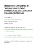 MICROBIOLOGY WITH DISEASES BY&NewLine;TAXONOMY COMPREHENSIVE&NewLine;EXAMINATION TEST 2026 CERTIFICATION&NewLine;EVALUATION PRACTICE BANK&NewLine;