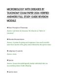 MICROBIOLOGY WITH DISEASES BY&NewLine;TAXONOMY EXAM PAPER 2026 VERIFIED&NewLine;ANSWERS FULL STUDY GUIDE REVISION&NewLine;MODULE&NewLine;