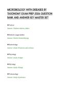 MICROBIOLOGY WITH DISEASES BY&NewLine;TAXONOMY EXAM PREP 2026 QUESTION&NewLine;BANK AND ANSWER KEY MASTER SET