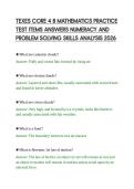 TEXES CORE 4 8 MATHEMATICS PRACTICE&NewLine;TEST ITEMS ANSWERS NUMERACY AND&NewLine;PROBLEM SOLVING SKILLS ANALYSIS 2026&NewLine;
