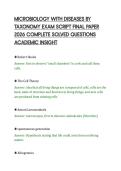 MICROBIOLOGY WITH DISEASES BY&NewLine;TAXONOMY EXAM SCRIPT FINAL PAPER&NewLine;2026 COMPLETE SOLVED QUESTIONS&NewLine;ACADEMIC INSIGHT&NewLine;