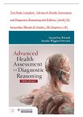 Test Bank Complete&lowbar; Advanced Health Assessment and Diagnostic Reasoning 5th Edition&comma; &lpar;2026&rpar; By Jacqueline Rhoads & Sandra&vert; All Chapters 1-18&vert; Latest&vert; Verified Answers With Rationale&vert; Rated A&plus;