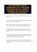 CCS CERTIFIED CLINICAL SUPERVISOR TEST &lpar;2026&rpar; EXAM QUESTIONS AND ALL CORRECT ANSWERS 100&percnt; SOLVED AND GUARANTEED SUCCESS&excl;&excl;