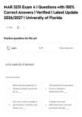MAR 3231 Exam 4 &vert; Questions with 100&percnt;&NewLine;Correct Answers &vert; Verified &vert; Latest Update&NewLine;2026&sol;2027 &vert; University of Florida