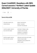Exam 3 MAR3231 &vert; Questions with 100&percnt;&NewLine;Correct Answers &vert; Verified &vert; Latest Update&NewLine;2026&sol;2027 &vert; University of Florida