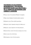 TEXTBOOK OF DIAGNOSTIC&NewLine;MICROBIOLOGY 7TH EDITION&NewLine;QUESTION BANK 2026 CHAPTERS 1&NewLine;TO 41 COMPLETE QUESTIONS AND&NewLine;CORRECT ANSWERS