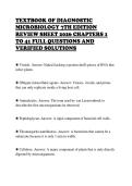 TEXTBOOK OF DIAGNOSTIC&NewLine;MICROBIOLOGY 7TH EDITION&NewLine;REVIEW SHEET 2026 CHAPTERS 1&NewLine;TO 41 FULL QUESTIONS AND&NewLine;VERIFIED SOLUTIONS