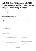MAR 3231 Exam 1 &vert; Questions with 100&percnt;&NewLine;Correct Answers &vert; Verified &vert; Latest Update&NewLine;2026&sol;2027 &vert; University of Florida&NewLine;