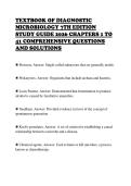 TEXTBOOK OF DIAGNOSTIC&NewLine;MICROBIOLOGY 7TH EDITION&NewLine;STUDY GUIDE 2026 CHAPTERS 1 TO&NewLine;41 COMPREHENSIVE QUESTIONS&NewLine;AND SOLUTIONS