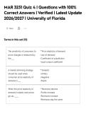 MAR 3231 Quiz 4 &vert; Questions with 100&percnt;&NewLine;Correct Answers &vert; Verified &vert; Latest Update&NewLine;2026&sol;2027 &vert; University of Florida&NewLine;
