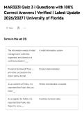 MAR3231 Quiz 3 &vert; Questions with 100&percnt;&NewLine;Correct Answers &vert; Verified &vert; Latest Update&NewLine;2026&sol;2027 &vert; University of Florida