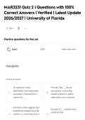 MAR3231 Quiz 2 &vert; Questions with 100&percnt;&NewLine;Correct Answers &vert; Verified &vert; Latest Update&NewLine;2026&sol;2027 &vert; University of Florida
