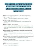 TFM 12 FIRE ALARM TECHNICAL&NewLine;CERTIFICATION SCRIPT 2026&NewLine;QUESTIONS WITH SOLUTIONS&NewLine;GRADED A&plus;&NewLine;