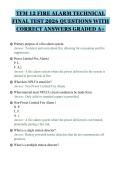 TFM 12 FIRE ALARM TECHNICAL&NewLine;FINAL TEST 2026 QUESTIONS WITH&NewLine;CORRECT ANSWERS GRADED A&plus;
