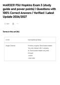 MAR3231 FSU Hopkins Exam 3 &lpar;study&NewLine;guide and power points&rpar; &vert; Questions with&NewLine;100&percnt; Correct Answers &vert; Verified &vert; Latest&NewLine;Update 2026&sol;2027