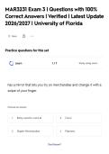 MAR3231 Exam 3 &vert; Questions with 100&percnt;&NewLine;Correct Answers &vert; Verified &vert; Latest Update&NewLine;2026&sol;2027 &vert; University of Florida