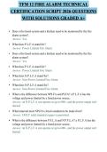 TFM 12 FIRE ALARM TECHNICAL&NewLine;CERTIFICATION SCRIPT 2026 QUESTIONS&NewLine;WITH SOLUTIONS GRADED A&plus;