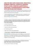 HESI PN MED-SURG EXAM 2026 &vert; PRACTICAL NURSING MEDICAL-SURGICAL NURSING STUDY GUIDE &vert; VERIFIED QUESTIONS & ANSWERS &vert; COMPREHENSIVE EXAM PREP WITH DETAILED RATIONALES