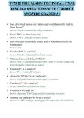 TFM 12 FIRE ALARM TECHNICAL FINAL&NewLine;TEST 2026 QUESTIONS WITH CORRECT&NewLine;ANSWERS GRADED A&plus;