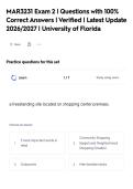 MAR3231 Exam 2 &vert; Questions with 100&percnt;&NewLine;Correct Answers &vert; Verified &vert; Latest Update&NewLine;2026&sol;2027 &vert; University of Florida