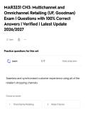 MAR3231 CH3&colon; Multichannel and&NewLine;Omnichannel Retailing &lpar;UF&comma; Goodman&rpar;&NewLine;Exam &vert; Questions with 100&percnt; Correct&NewLine;Answers &vert; Verified &vert; Latest Update&NewLine;2026&sol;2027