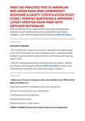FIRST AID PRACTICE TEST &num;1 AMERICAN RED CROSS EXAM 2026 &vert; EMERGENCY RESPONSE & SAFETY CERTIFICATION STUDY GUIDE &vert; VERIFIED QUESTIONS & ANSWERS &vert; LATEST UPDATED EXAM PREP WITH DETAILED RATIONALES