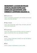 MICROSOFT ACCESS BUNDLED&NewLine;ACTUAL EXAM PAPER 2026&NewLine;COMPLETE QUESTIONS AND&NewLine;CORRECT ANSWERS GRADED A&plus;