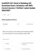 MAR3231 CH1&colon; World of Retailing &lpar;UF&comma;&NewLine;Goodman&rpar; Exam &vert; Questions with 100&percnt;&NewLine;Correct Answers &vert; Verified &vert; Latest Update&NewLine;2026&sol;2027