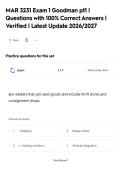 MAR 3231 Exam 1 Goodman pt1 &vert;&NewLine;Questions with 100&percnt; Correct Answers &vert;&NewLine;Verified &vert; Latest Update 2026&sol;2027