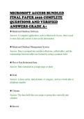 MICROSOFT ACCESS BUNDLED&NewLine;FINAL PAPER 2026 COMPLETE&NewLine;QUESTIONS AND VERIFIED&NewLine;ANSWERS GRADE A&plus;&NewLine;