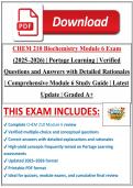 CHEM 210 Biochemistry Module 6 Exam &lpar;2025&ndash;2026&rpar; &vert; Portage Learning &vert; Verified Questions and Answers with Detailed Rationales &vert; Comprehensive Module 6 Study Guide &vert; Latest Update &vert; Graded A&plus;