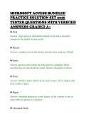 MICROSOFT ACCESS BUNDLED&NewLine;PRACTICE SOLUTION SET 2026&NewLine;TESTED QUESTIONS WITH VERIFIED&NewLine;ANSWERS GRADED A&plus;&NewLine;