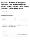 MAR3231 CH6&colon; Financial Strategy &lpar;UF&comma;&NewLine;Goodman&rpar; Exam &vert; Questions with 100&percnt;&NewLine;Correct Answers &vert; Verified &vert; Latest Update&NewLine;2026&sol;2027 &vert; University of Florida