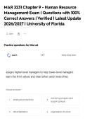 MAR 3231 Chapter 9 - Human Resource&NewLine;Management Exam &vert; Questions with 100&percnt;&NewLine;Correct Answers &vert; Verified &vert; Latest Update&NewLine;2026&sol;2027 &vert; University of Florida