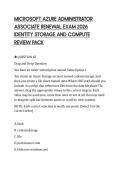 MICROSOFT AZURE ADMINISTRATOR&NewLine;ASSOCIATE RENEWAL EXAM 2026&NewLine;IDENTITY STORAGE AND COMPUTE&NewLine;REVIEW PACK