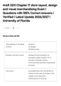 MAR 3231 Chapter 17 store layout&comma; design&NewLine;and visual merchandising Exam &vert;&NewLine;Questions with 100&percnt; Correct Answers &vert;&NewLine;Verified &vert; Latest Update 2026&sol;2027 &vert;&NewLine;University of Florida