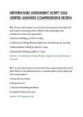 MIDTERM N582 ASSESSMENT SCRIPT 2026&NewLine;VERIFIED ANSWERS COMPREHENSIVE REVIEW